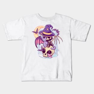 Skull Cat Kawaii Gothic Kids T-Shirt